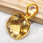 Citrine cut A - BGP997-15MM Cushion Bezal Pendants of Made In Indian Factory Wit