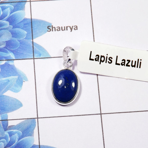 Lapis Lazuli Pendant E - BPS820-10x14mm Oval Lapis Lazuli 925 Sterling Silver Bezel Set Wholesale Pendant