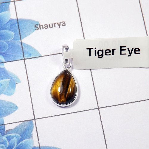 Tiger Eye Pendant B - BPS822-10x14mm Teardrop Tiger Eye 925 Sterling Silver Bezel Set Wholesale Pendant Tiger Eye Pendant B - BPS822-10x14mm Teardrop Tiger Eye 925 Sterling Silver Bezel Set Wholesale Pendant