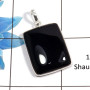 Black Onyx Cab C - BPS824 - Indian Factory Made Black Onyx Gemstone 925 Sterling Silver Bezel Pendant