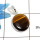 Tiger Eye Cab E - BPS824 - Solid 92.5% Sterling Silver Natural Brown Tiger Eye Gemstone Bezel Pendant