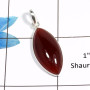 Red Onyx Cab K - BPS824 - Marquise Shape Natural Red Onyx Gemstone 925 Sterling Silver Wholesale Bezel Pendant