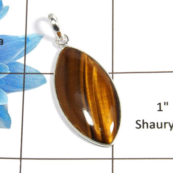 Tiger Eye Cab O - BPS824 - Awesome Natural Brown Tiger Eye Gemstone 925 Sterling Silver Handmade Bezel Pendant Tiger Eye Cab O - BPS824 - Awesome Natural Brown Tiger Eye Gemstone 925 Sterling Silver Handmade Bezel Pendant