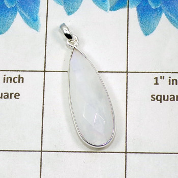 Rainbow Moonstone Cut H - BPS973-Black Onyx Cut Gemstone Bejal Pendant With 925 Sterling Silver