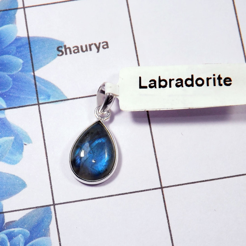 Labradorite Pendant D - BPS822-10x14mm Teardrop Labradorite Cab 925 Sterling Silver Bezel Set Wholesale Pendant