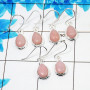 4 Pair Natural Pink Opal Cab Earring X - BVE997 Pan Pink Opal Solid 925 Sterling Silver Plain Earring Lot