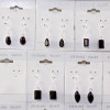 5Pair Black Onyx Cut Gemstone Earring A- BVE963 Cut n Cab Solid 925 Sterling Silver Bezel Earring Lot