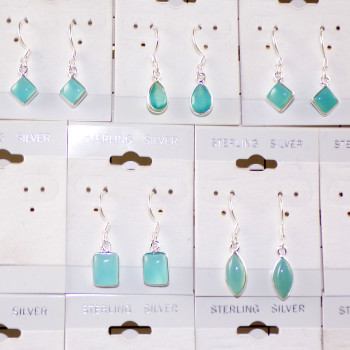 5Pair Amazing Aqua Chalcedony Gemstone Cab Earring A - BVE971 Cab Solid 925 Sterling Silver Bezel Setting Earring Lot 5Pair Amazing Aqua Chalcedony Gemstone Cab Earring A - BVE971 Cab Solid 925 Sterling Silver Bezel Setting Earring Lot