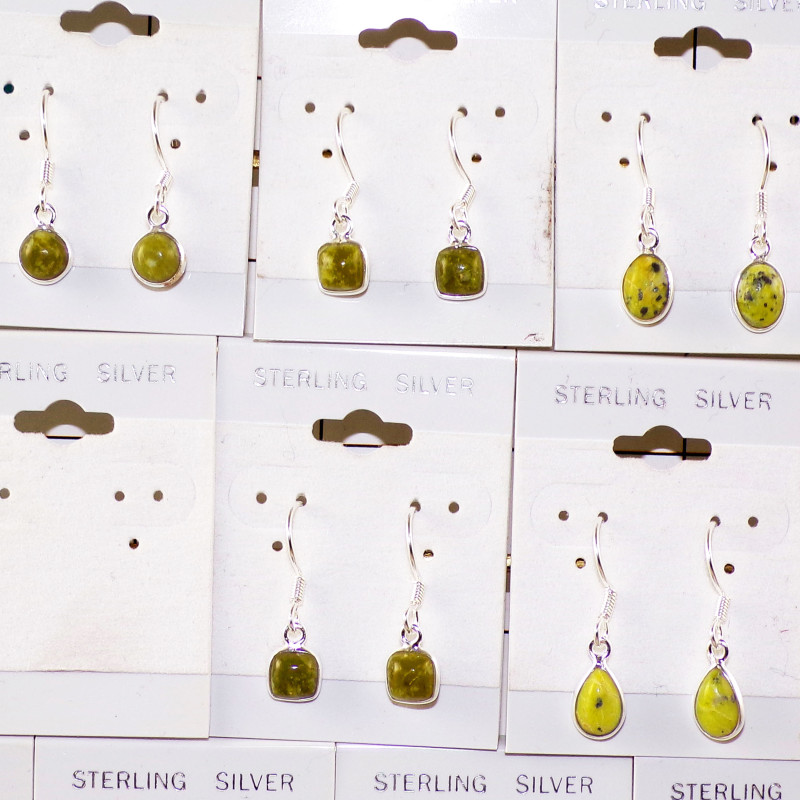 5Pair Natural Connemara Marble Cab Earring A - BVE973 Cab Solid 925 Sterling Silver Bezel Earring Lot 5Pair Natural Connemara Marble Cab Earring A - BVE973 Cab Solid 925 Sterling Silver Bezel Earring Lot
