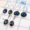 3 Pair Azurite in Malachite Gemstone Cab Earring A - BVE977 Cab Solid 925 Sterling Silver Plain Earring Wholesale Lot 3 Pair Azurite in Malachite Gemstone Cab Earring A - BVE977 Cab Solid 925 Sterling Silver Plain Earring Wholesale Lot