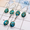 3 Pair Blue Copper Turquoise Gemstone Earring A -BVE991 Cab Blue Copper Turquoise Solid 925 Sterling Silver Plain Earring Wholes 3 Pair Blue Copper Turquoise Gemstone Earring A -BVE991 Cab Blue Copper Turquoise Solid 925 Sterling Silver Plain Earring Wholes