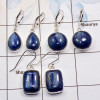 3 Pair Kyanite Gemstone Earring A - BVE992 Cab Kyanite Solid 925 Sterling Silver Plain Earring Value Pack Wholesale Lot