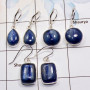 3 Pair Kyanite Gemstone Earring A - BVE992 Cab Kyanite Solid 925 Sterling Silver Plain Earring Value Pack Wholesale Lot