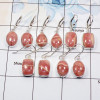 5 Pair Rhodocrosite Gemstone Earring A - BVE995 Cab Rhodocrosite Solid 925 Sterling Silver Plain Earring Wholesale Lot