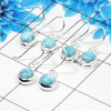 3 Pair Pretty Larimar Cab Earring K - BVE996 Round Larimar Solid 925 Sterling Silver Plain Earring Lot 3 Pair Pretty Larimar Cab Earring K - BVE996 Round Larimar Solid 925 Sterling Silver Plain Earring Lot