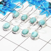4 Pair Pretty Larimar Cab Earring L - BVE996 Oval Larimar Solid 925 Sterling Silver Plain Earring Lot 4 Pair Pretty Larimar Cab Earring L - BVE996 Oval Larimar Solid 925 Sterling Silver Plain Earring Lot