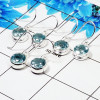 3 Pair Stunning Blue Topaz Cut Earring J - BVE997 Round Blue Topaz Solid 925 Sterling Silver Earring Lot