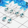 3 Pair Stunning Blue Topaz Cut Earring L - BVE997 Pan Blue Topaz Solid 925 Sterling Silver Earring Lot