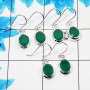 3 Pair Wonderful Green Onyx Cut Earring Q - BVE997 Oval Green Onyx Solid 925 Sterling Silver Earring Lot