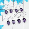 4 Pair Beautiful Amethyst Cut Earring B - BVE997 Oval Amethyst Solid 925 Sterling Silver Earring Lot
