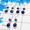 3Pair Tanzanite Cab Earring C - BVE999 Solid 925 Sterling Silver Earring Lot