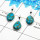 Blue Copper Turquoise Cab Pendant- L  BVP999 - Solid 925 Sterling Silver Bezel Set 3 Pcs Pendant Wholesale Lot