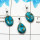 Blue Copper Turquoise Cab Pendant- L  BVP999 - Solid 925 Sterling Silver Bezel Set 3 Pcs Pendant Wholesale Lot