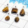 Tiger Eye Cab Pendant- N  BVP999 - Solid 925 Sterling Silver Bezel Set 5 Pcs Pendant Wholesale Lot