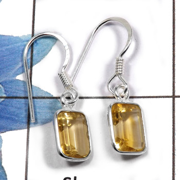 Citrine F - BZE703 - Stylish Handmade Collection Bezel Earrings 925 Sterling Silver Citrine F - BZE703 - Stylish Handmade Collection Bezel Earrings 925 Sterling Silver