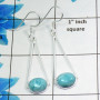 Larimar E - BZE776-925 Sterling Silver Beautiful Bezel Earrings Factory Wholesale
