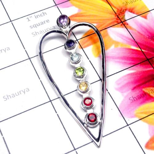 Chakra Cut B - CHP999-Exclusive Silver Chakra Cut Pendant