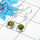 Connemara Marble Cab Earring L - CME998 Round Shape Solid 925 Sterling Silver Plain Earring
