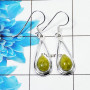 Connemara Marble Cab Earring N - CME998 Pan Shape Solid 925 Sterling Silver Plain Earring