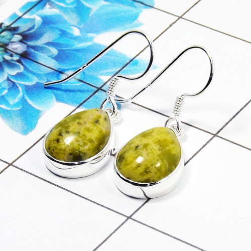 Connemara Marble Cab Earring B - CME998 Pan Solid 925 Sterling Silver Plain Earring