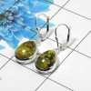 Connemara Marble Cab Earring J - CME998 Pan Shape Solid 925 Sterling Silver Plain Earring Connemara Marble Cab Earring J - CME998 Pan Shape Solid 925 Sterling Silver Plain Earring
