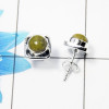 Connemara Marble Cab Stud Earring E - CME999 Round Solid 925 Sterling Silver  Designer Stud Earring