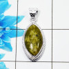 Natural Connemara Marble Cab Pendant D - CMP998 Marquise Shape Soild 925 Sterling Silver Designer Pendant