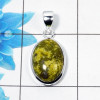 Natural Connemara Marble Cab Pendant A - CMP999 Oval Shape Soild 925 Sterling Silver Plain Pendant