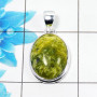Natural Connemara Marble Cab Pendant C - CMP999 Oval Shape Soild 925 Sterling Silver Plain Pendant