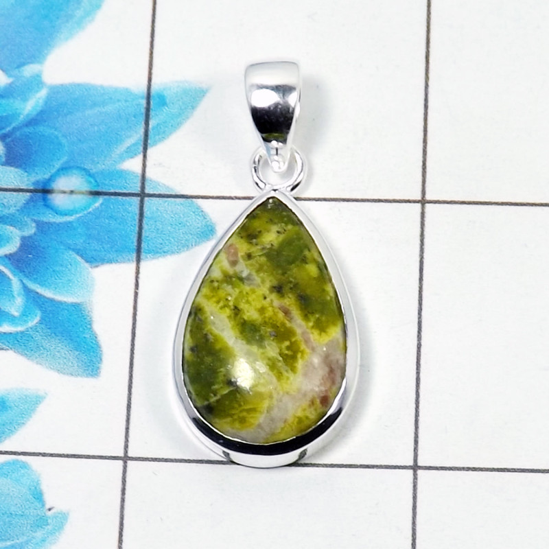 Natural Connemara Marble Cab Pendant E - CMP999 Pan Shape Soild 925 Sterling Silver Plain Pendant Natural Connemara Marble Cab Pendant E - CMP999 Pan Shape Soild 925 Sterling Silver Plain Pendant