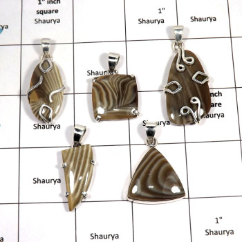 5 pcs Agate Dubby Pendants - C CPJ998 - Natural Agate Dubby Gemstone 925 Sterling Silver Prong Setting Pendant 5 pcs Agate Dubby Pendants - C CPJ998 - Natural Agate Dubby Gemstone 925 Sterling Silver Prong Setting Pendant