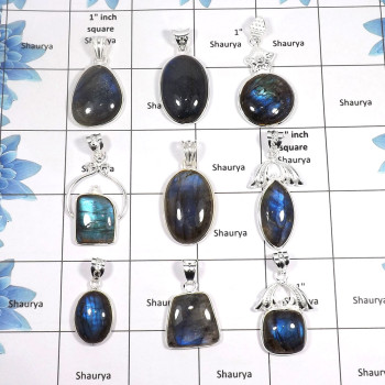 9 pcs Labradorite Pendants - C CPJ999 - Natural Blue Fire Labradorite Cab Gemstone 925 Sterling Silver Bezel Pendant 9 pcs Labradorite Pendants - C CPJ999 - Natural Blue Fire Labradorite Cab Gemstone 925 Sterling Silver Bezel Pendant
