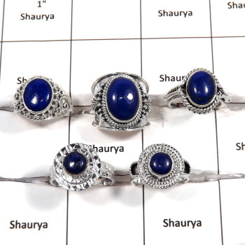 5 pcs Lapis Rings - D CRJ006 - Newly Arrival Natural Blue Lapis Gemstone 925 Sterling Silver Designer Ring 5 pcs Lapis Rings - D CRJ006 - Newly Arrival Natural Blue Lapis Gemstone 925 Sterling Silver Designer Ring