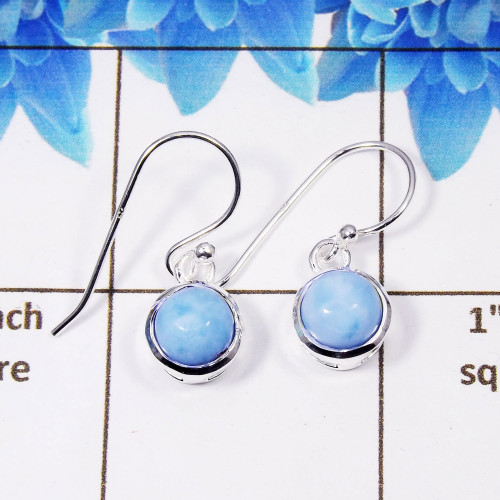 Larimar Cab I - CES990-Beautiful Casting Designer Earrings collection Larimar Cab I - CES990-Beautiful Casting Designer Earrings collection