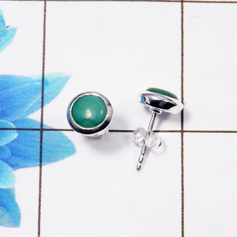 Turquoise L - BLE988-PLAIN STUD EARRINGS MADE IN 925 STERLING SILVER MULTI GEM Turquoise L - BLE988-PLAIN STUD EARRINGS MADE IN 925 STERLING SILVER MULTI GEM
