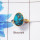Mohave Blue Copper Turquoise J - BGR968-Light Weight Rings of 18crt Gold Plated 925 Sterling Silver