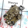 Pyrite Druzy D-DZP559-Eye Catching Plain Setting Wholesale Pendant 925 Sterling Silver