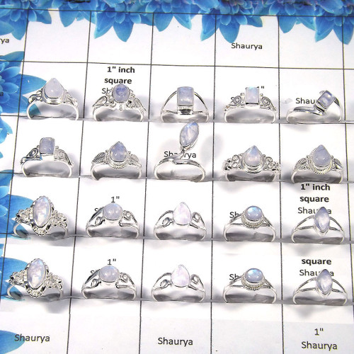 Rainbow Moonstone Cab Gemstone - F - 100 Gms 4 to 9 Natural Blue Fire Rainbow Moonstone Gemstone 925 Silver Ring Approx. 30 To 3 Rainbow Moonstone Cab Gemstone - F - 100 Gms 4 to 9 Natural Blue Fire Rainbow Moonstone Gemstone 925 Silver Ring Approx. 30 To 3