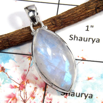 Rainbow Moonstone - N ISP517 - Rainbow Moonstone Marquise Shape 925 Silver Plain Setting Wholesale Pendant Rainbow Moonstone - N ISP517 - Rainbow Moonstone Marquise Shape 925 Silver Plain Setting Wholesale Pendant