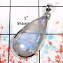 Rainbow Moonstone-E ISP518-Elegant Gemstone Plain Setting Pendant 925 Sterling Silver